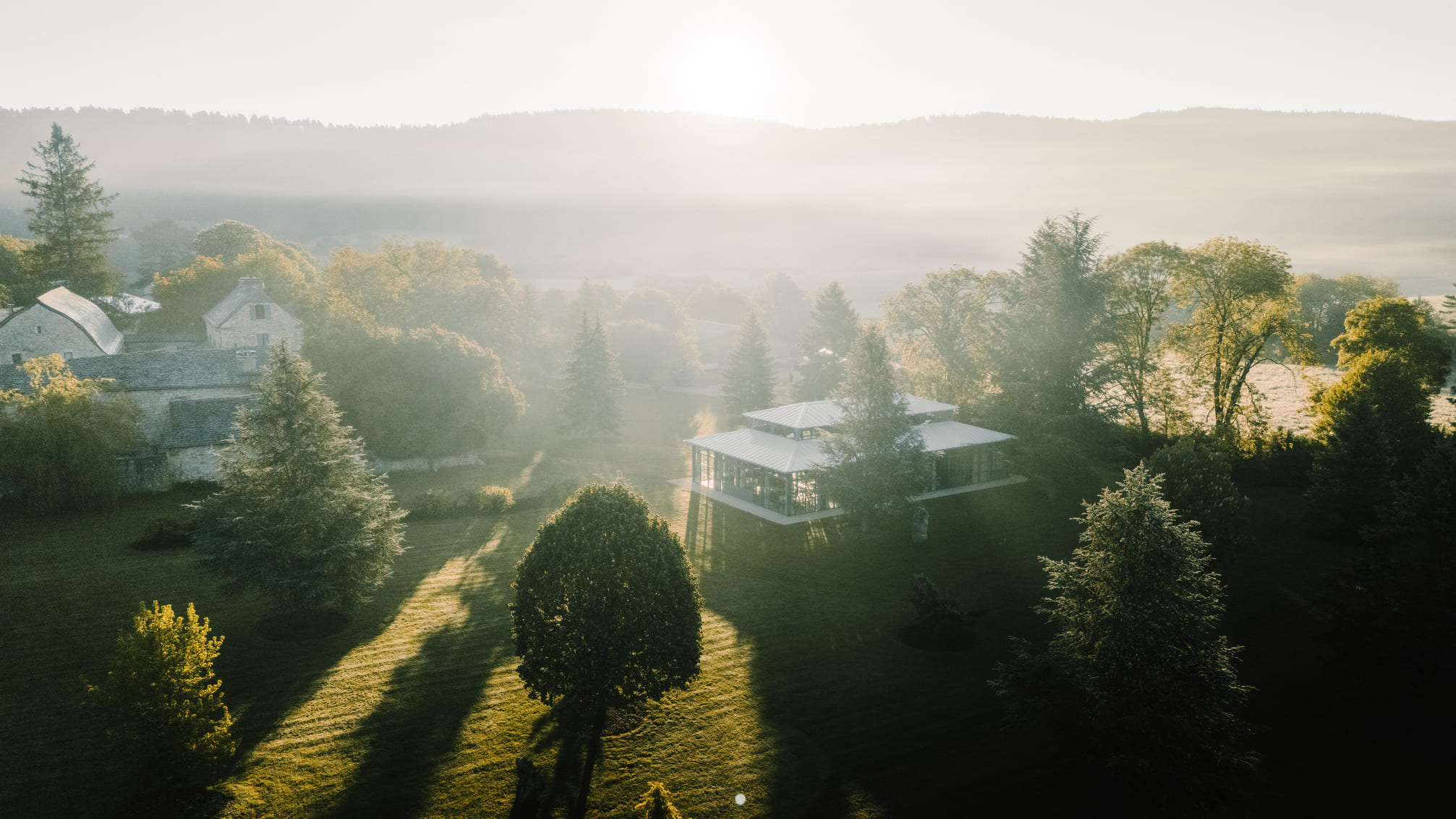 Lieu de réception en Lozère: Domaine de La Vialette vu du ciel